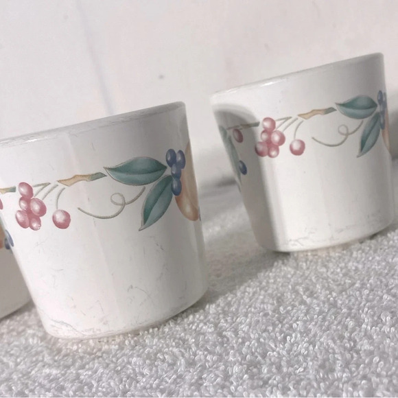 Vintage Corningware Abundance Fruit Pattern Coffee Cups x3 - Picture 5 of 8